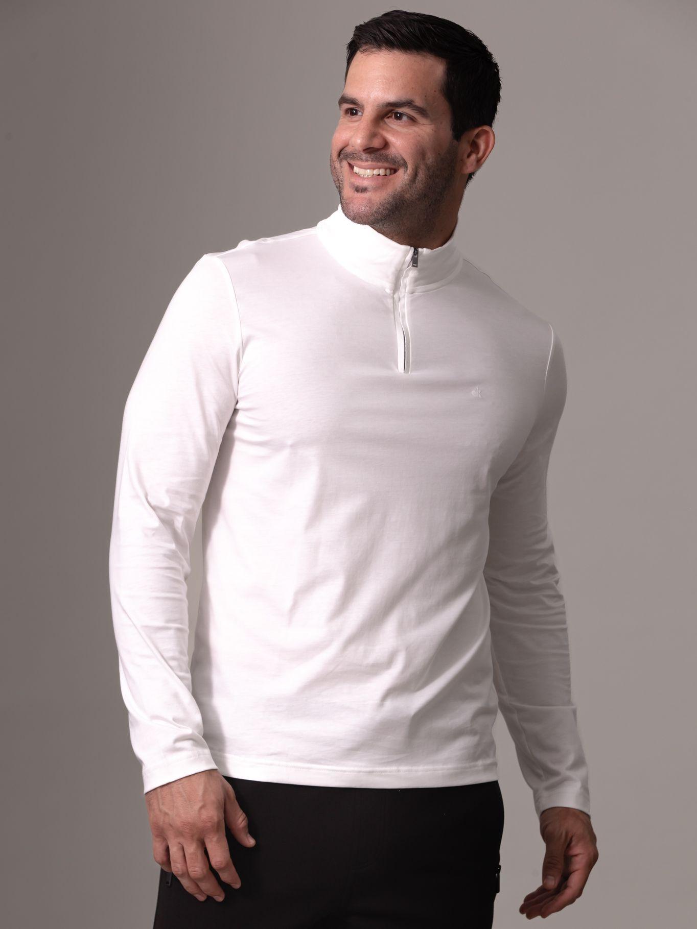 Polera LS con Cierre Liquid Touch Blanco Calvin Klein-0