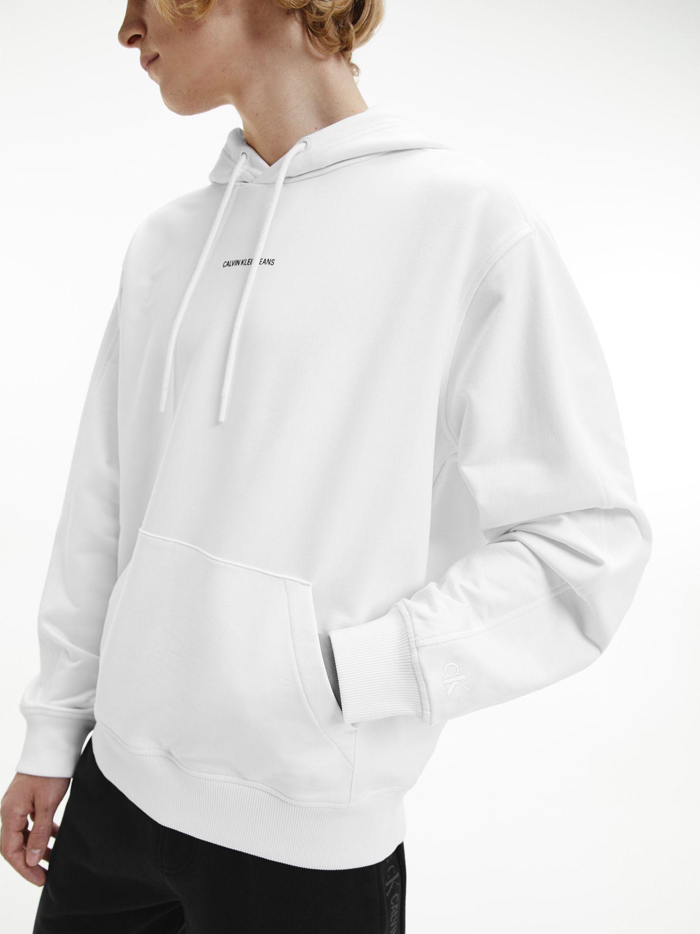 Hoodie Micro Branding Blanco Calvin Klein-3