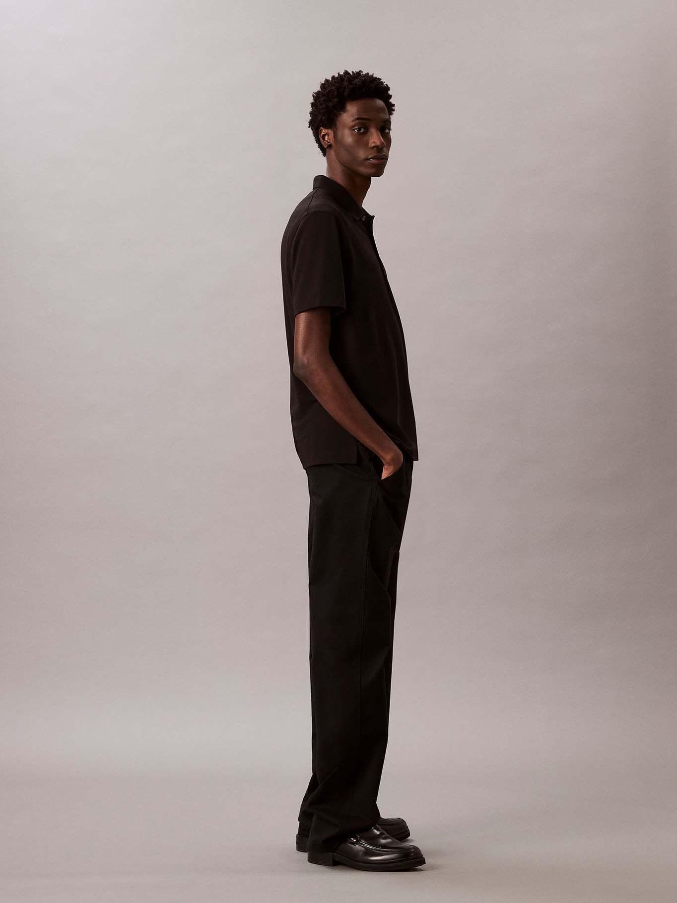 Polo Elástico con Rayas Negro Calvin Klein-3