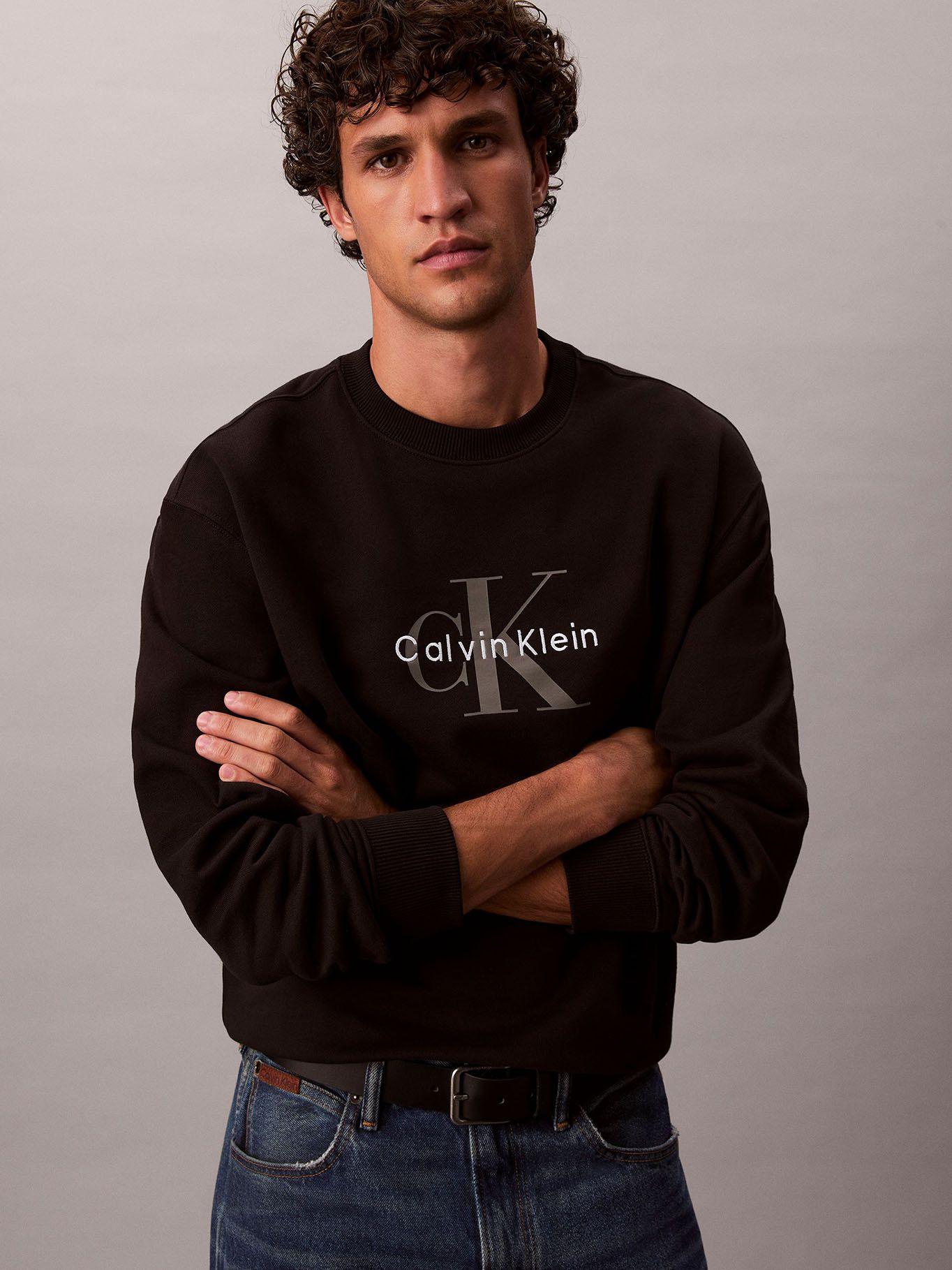 Polerón de Felpa Monograma Estampado Negro Calvin Klein-3