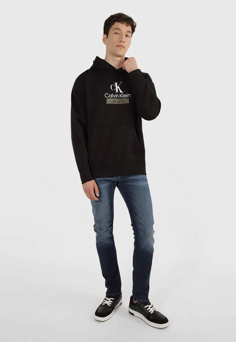 Polerón con Gorro Stacked   Negro Calvin Klein-1