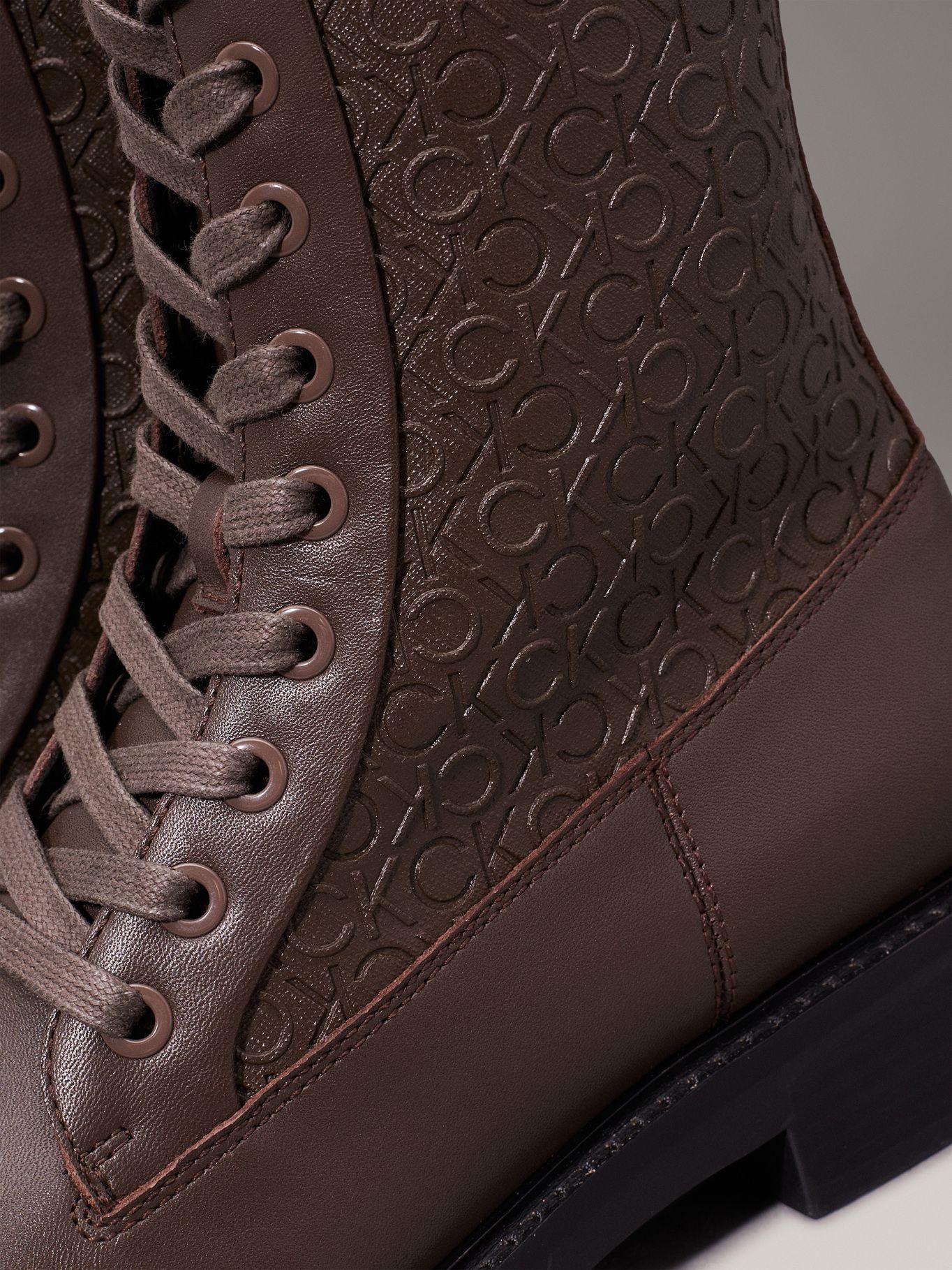 Botas Flat Combat Café Calvin Klein Mujer-6