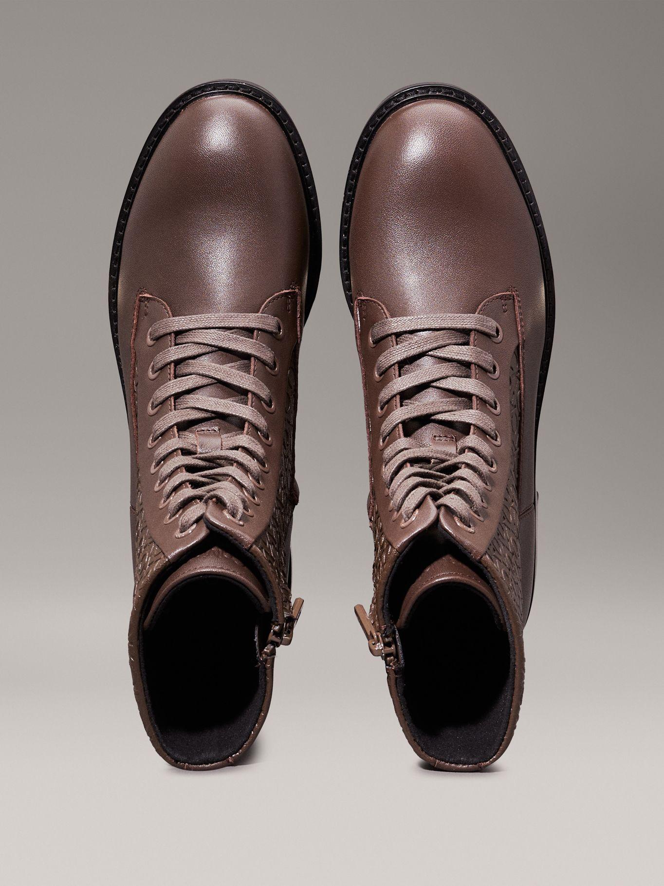Botas Flat Combat Café Calvin Klein Mujer-3