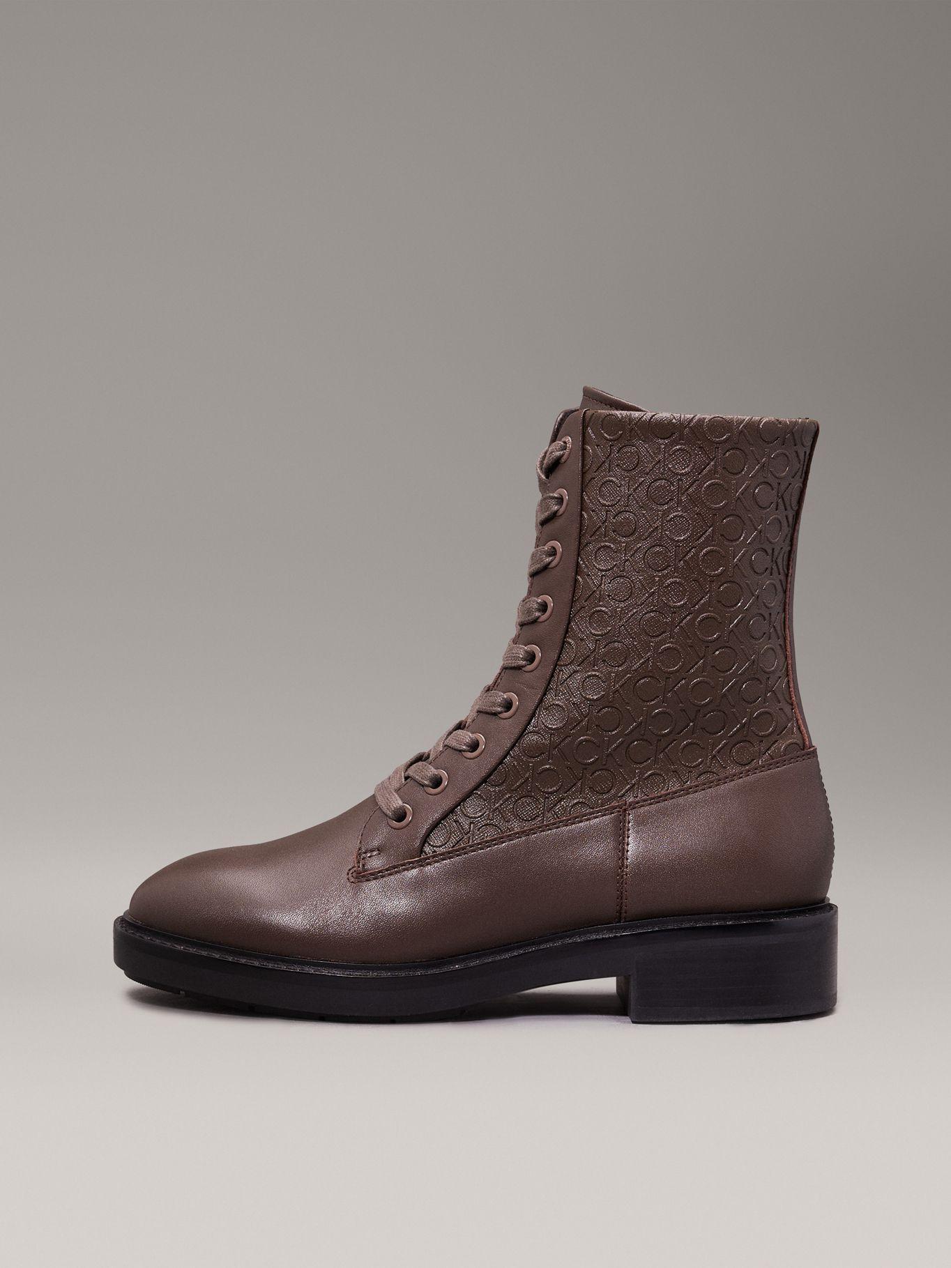 Botas Flat Combat Café Calvin Klein Mujer-4