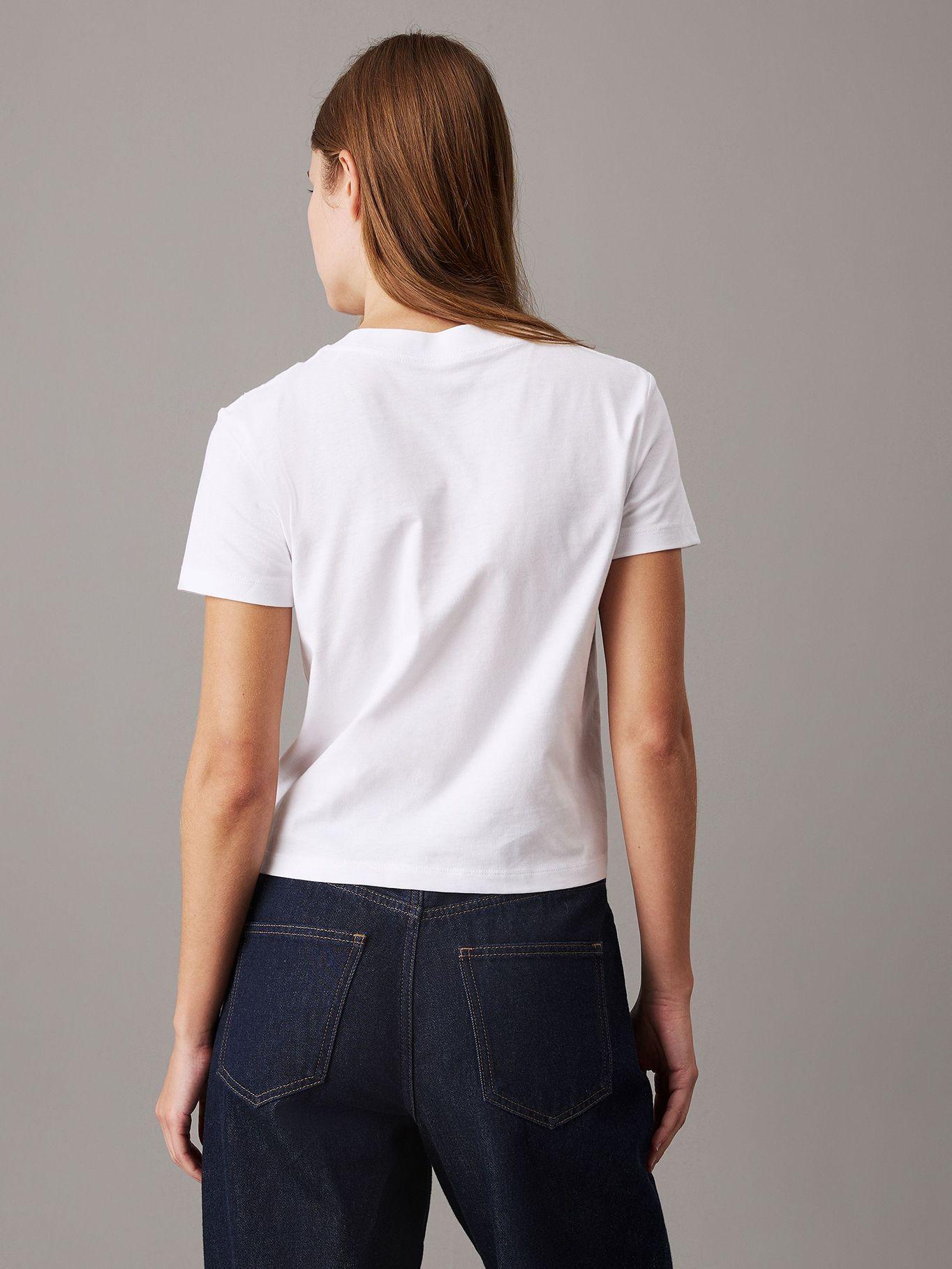Polera slim con logo Blanco Calvin Klein-2