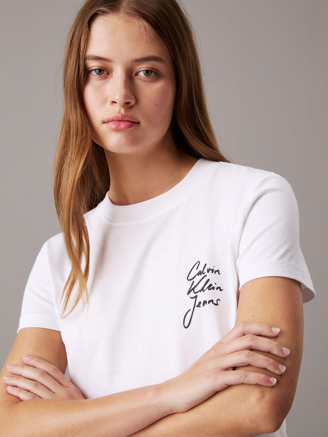 Polera slim con logo Blanco Calvin Klein-3