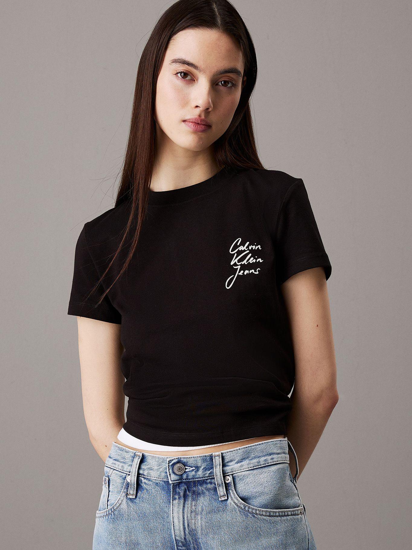 Polera slim y logo Negro Calvin Klein-0