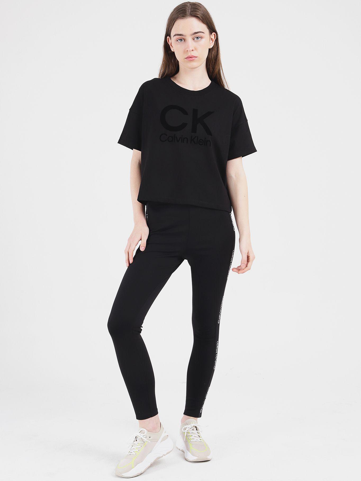Polera Stacked Flocking Negro Calvin Klein-2