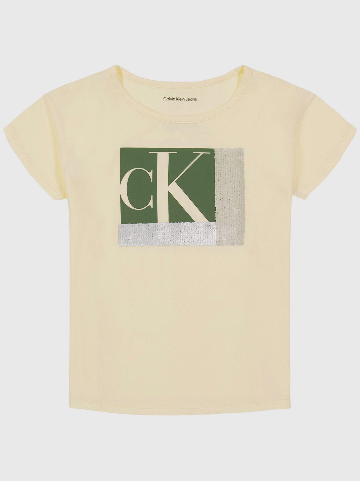 Polera Niña Colorblock Sequin Amarillo Calvin Klein-1