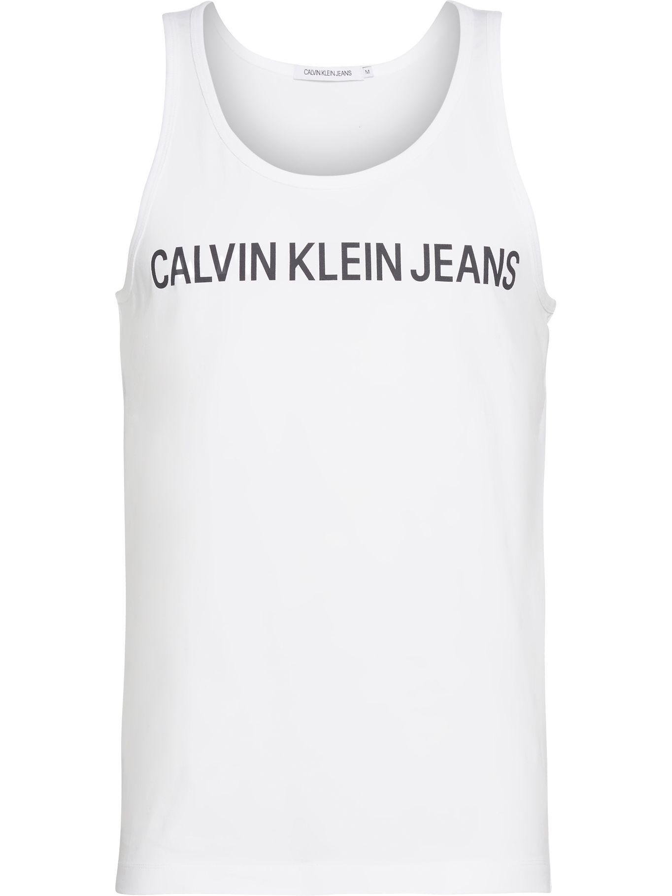 Polera Institutional Logo Reg Tank Blanco Calvin Klein-0