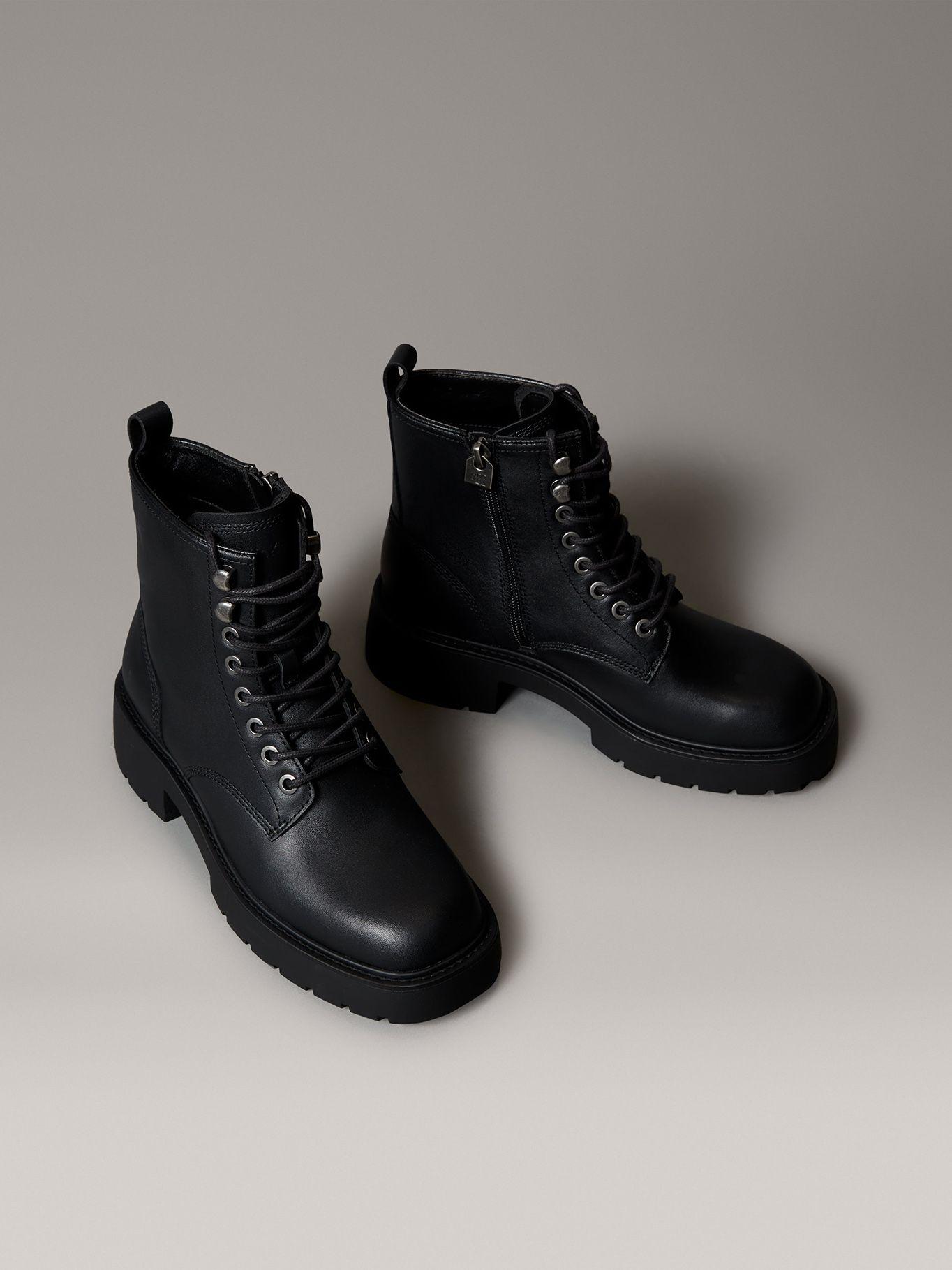 Botas Chunky de Cuero Negro Calvin Klein-0