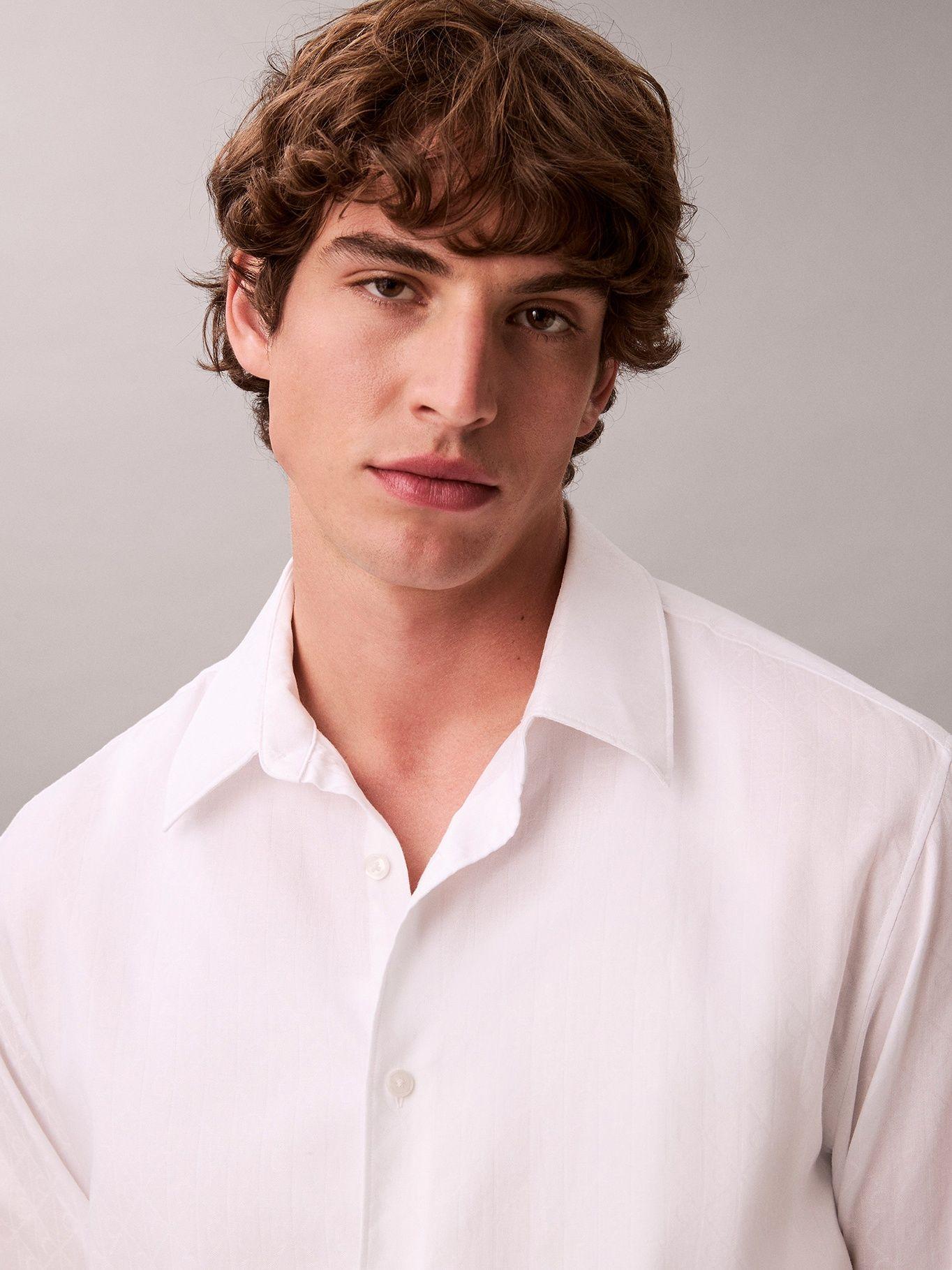 Camisa en Jacquard Blanco Calvin Klein-4