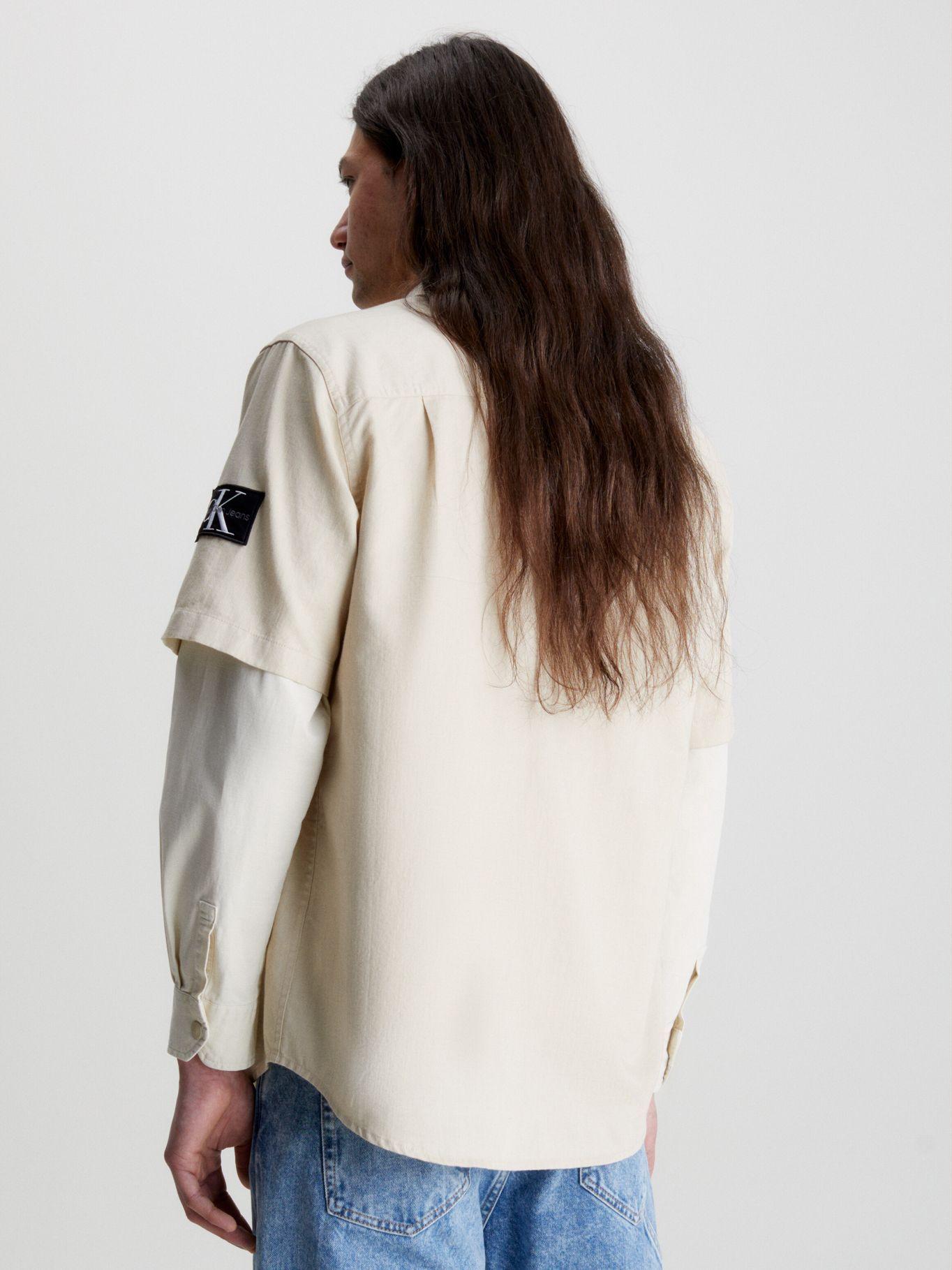 Camisa Cotton Linen Beige Calvin Klein-2