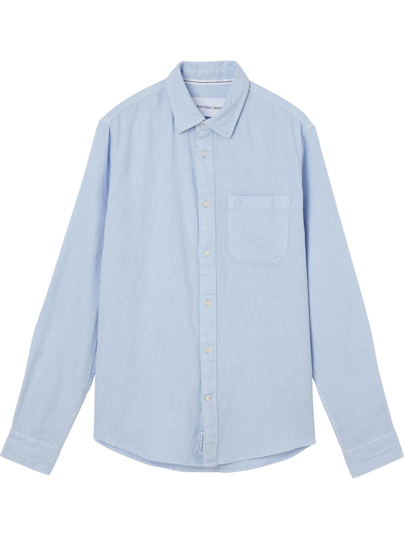 Camisa Linen Blend Azul Calvin Klein-0