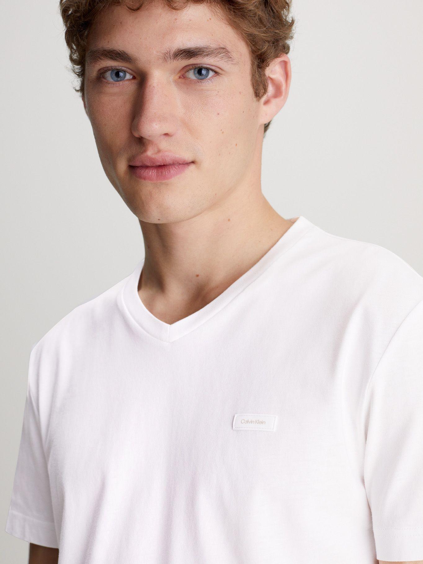 Polera Smooth Cotton V-Neck Blanco Calvin Klein-3