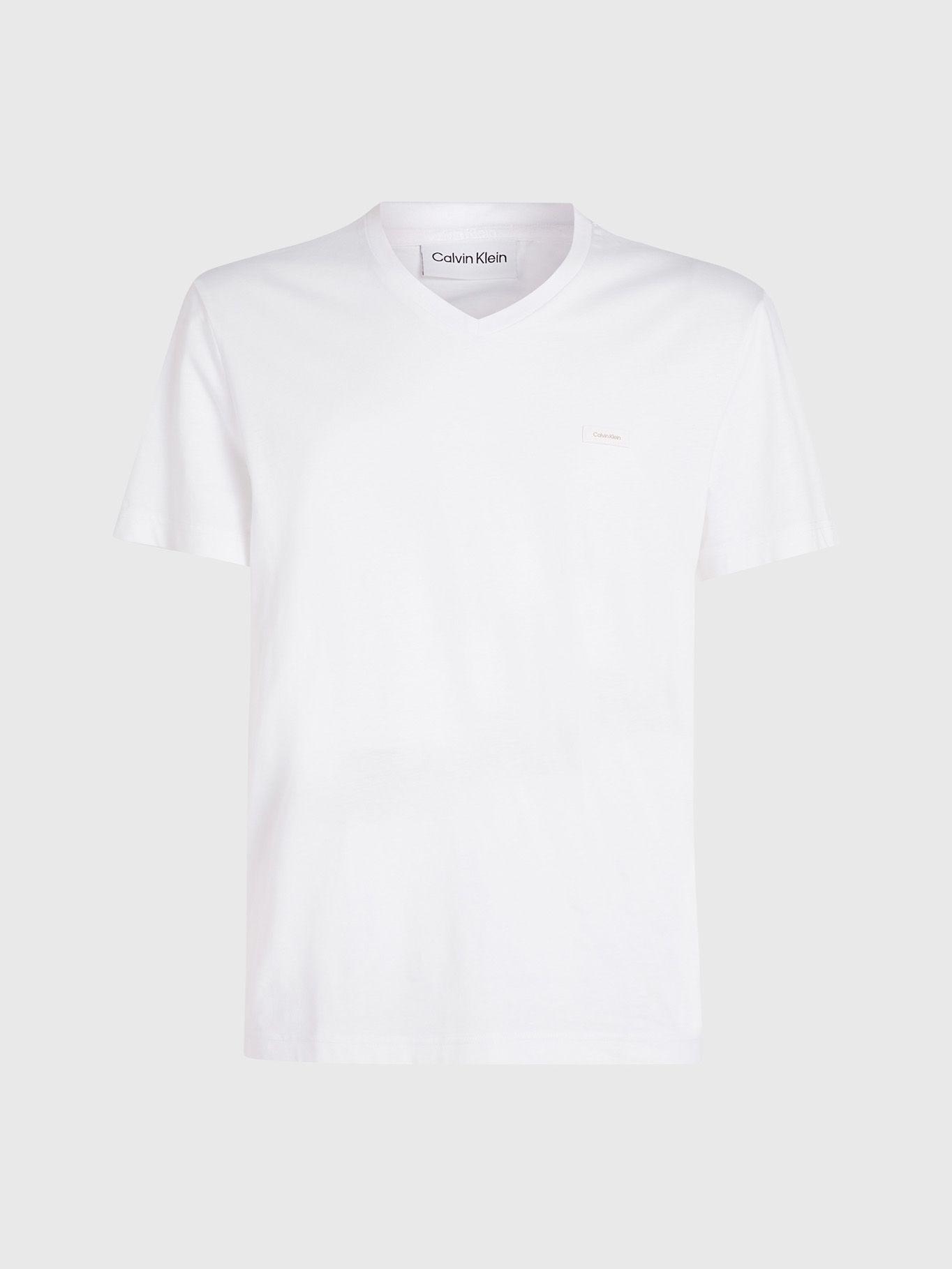 Polera Smooth Cotton V-Neck Blanco Calvin Klein-4