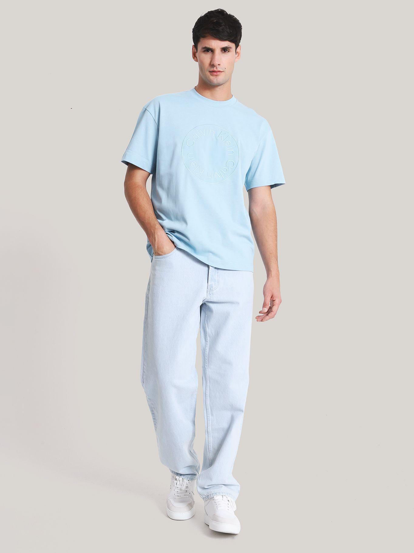Polera Embroidered Emblem Celeste Calvin Klein-1