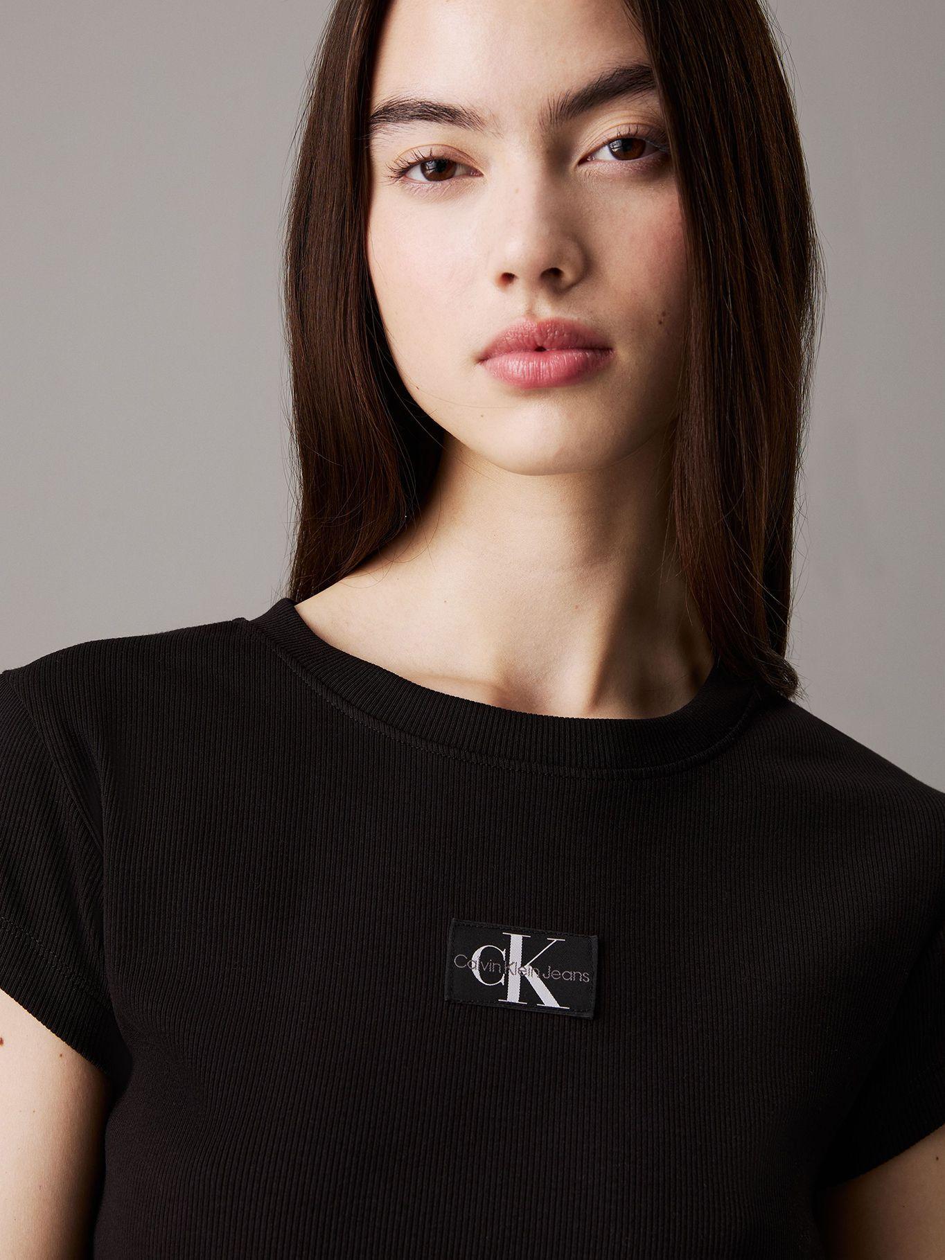 Polera Woven Label Rib Baby Negro Calvin Klein-3