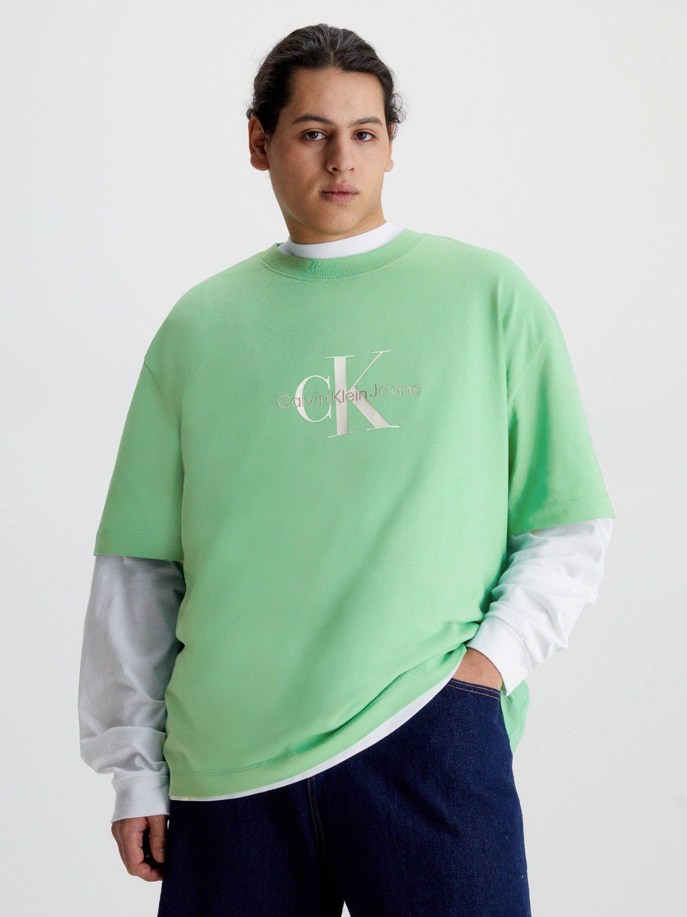 Camiseta oversized con monograma Verde Calvin Klein-4