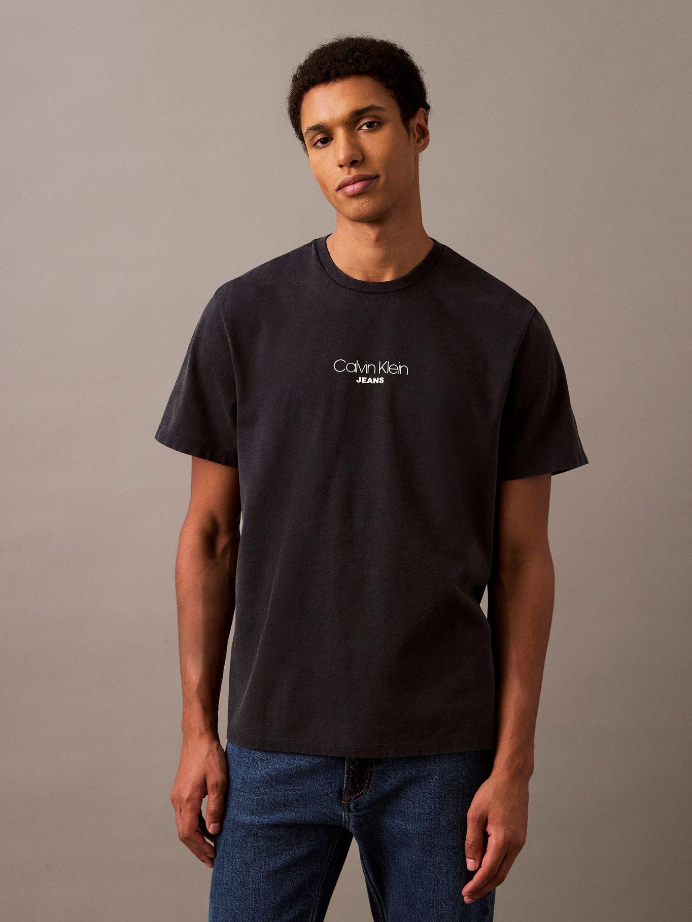 Polera Acid Wash Graphic Negro Calvin Klein-0