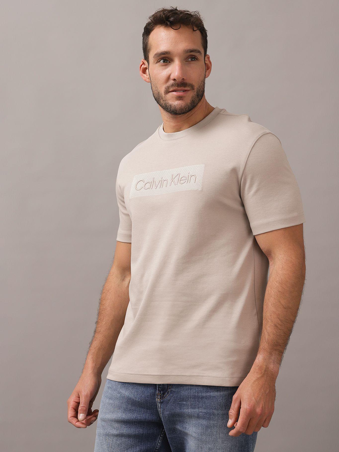 Polera Textured Embroidery Beige Calvin Klein-0