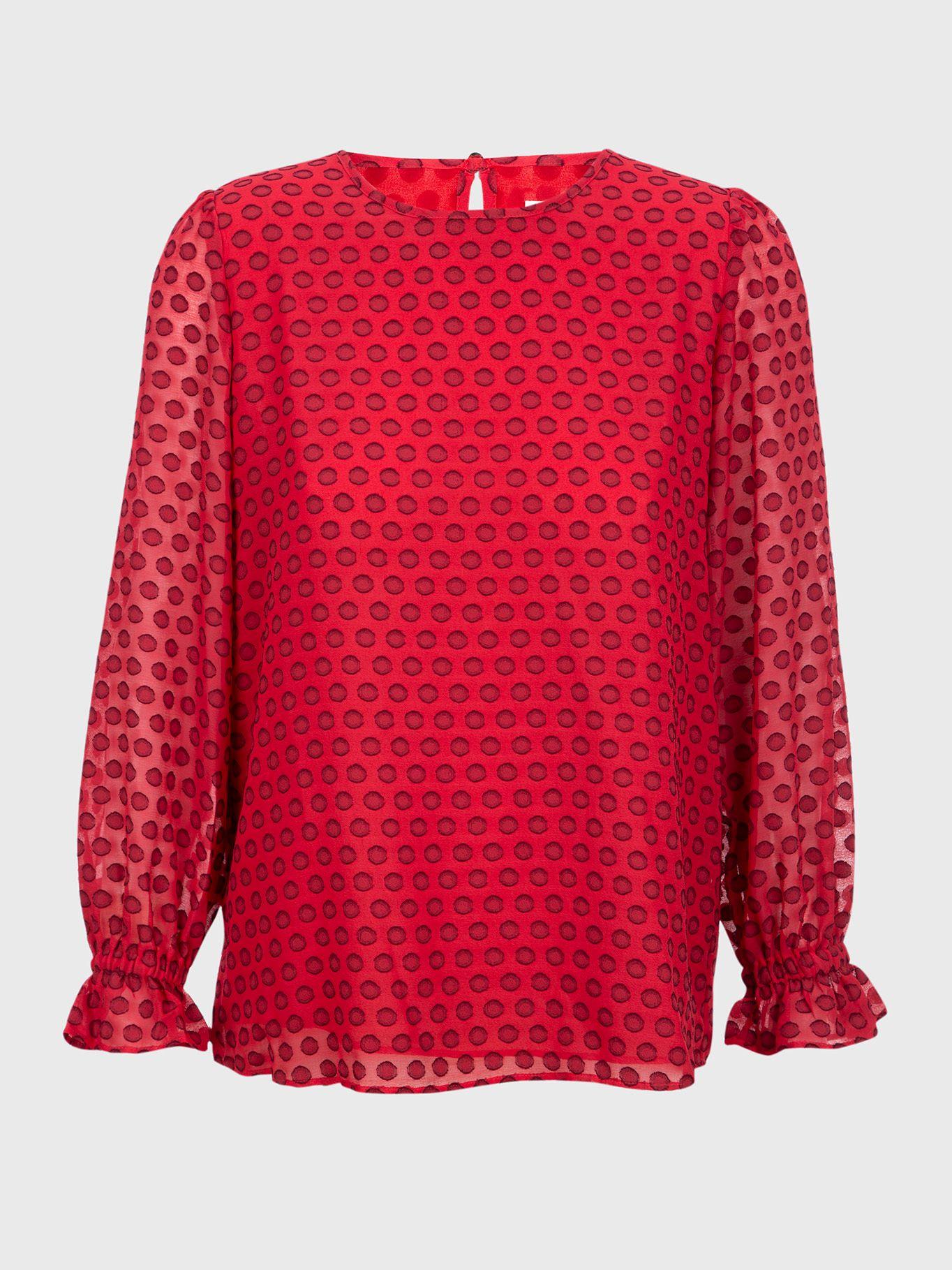 Blusa Clip Dot Rojo Calvin Klein-0
