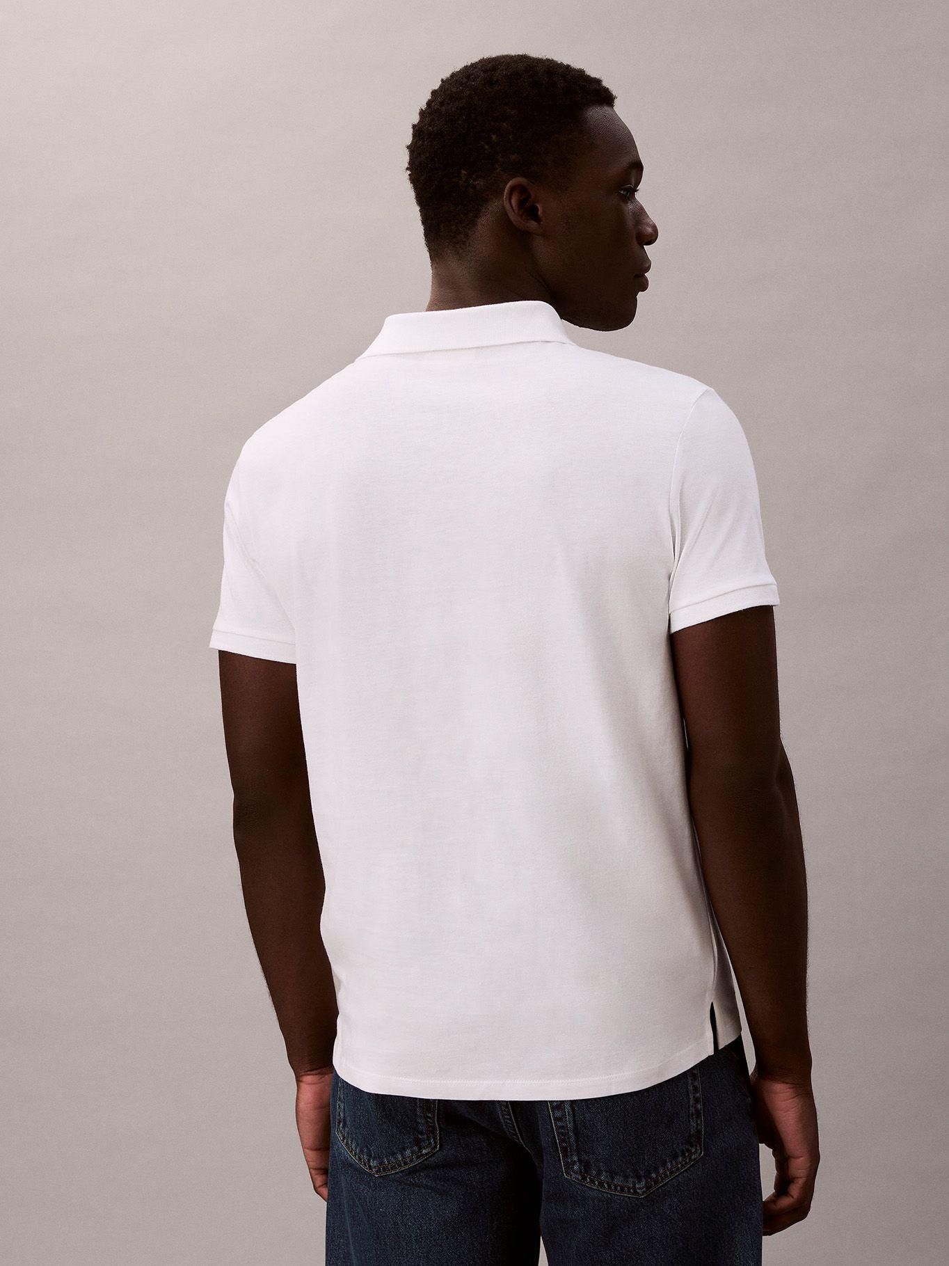 Polo Clásico con Monograma Bordado Blanco Calvin Klein-2
