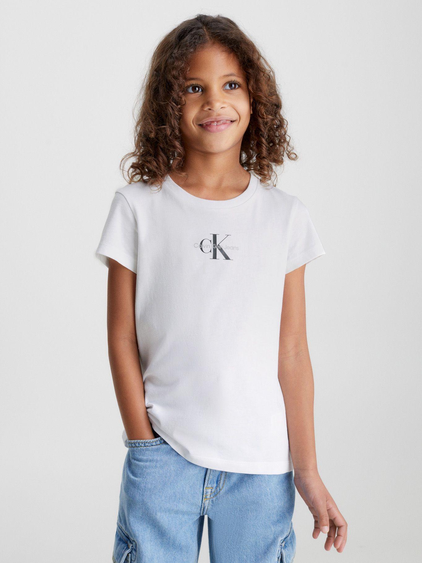 Polera Niña Micro Monogram Blanco Calvin Klein-0