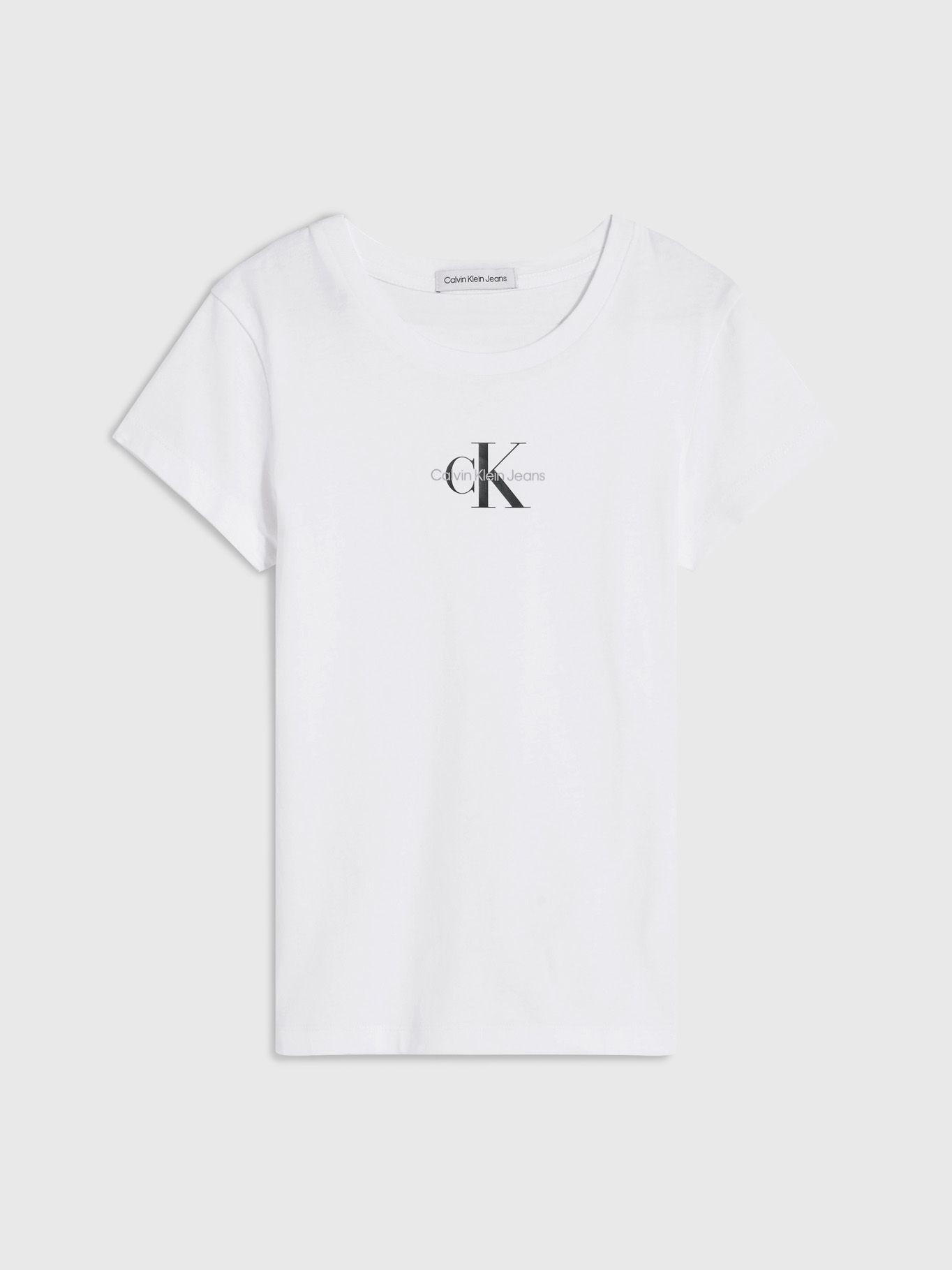 Polera Niña Micro Monogram Blanco Calvin Klein-4