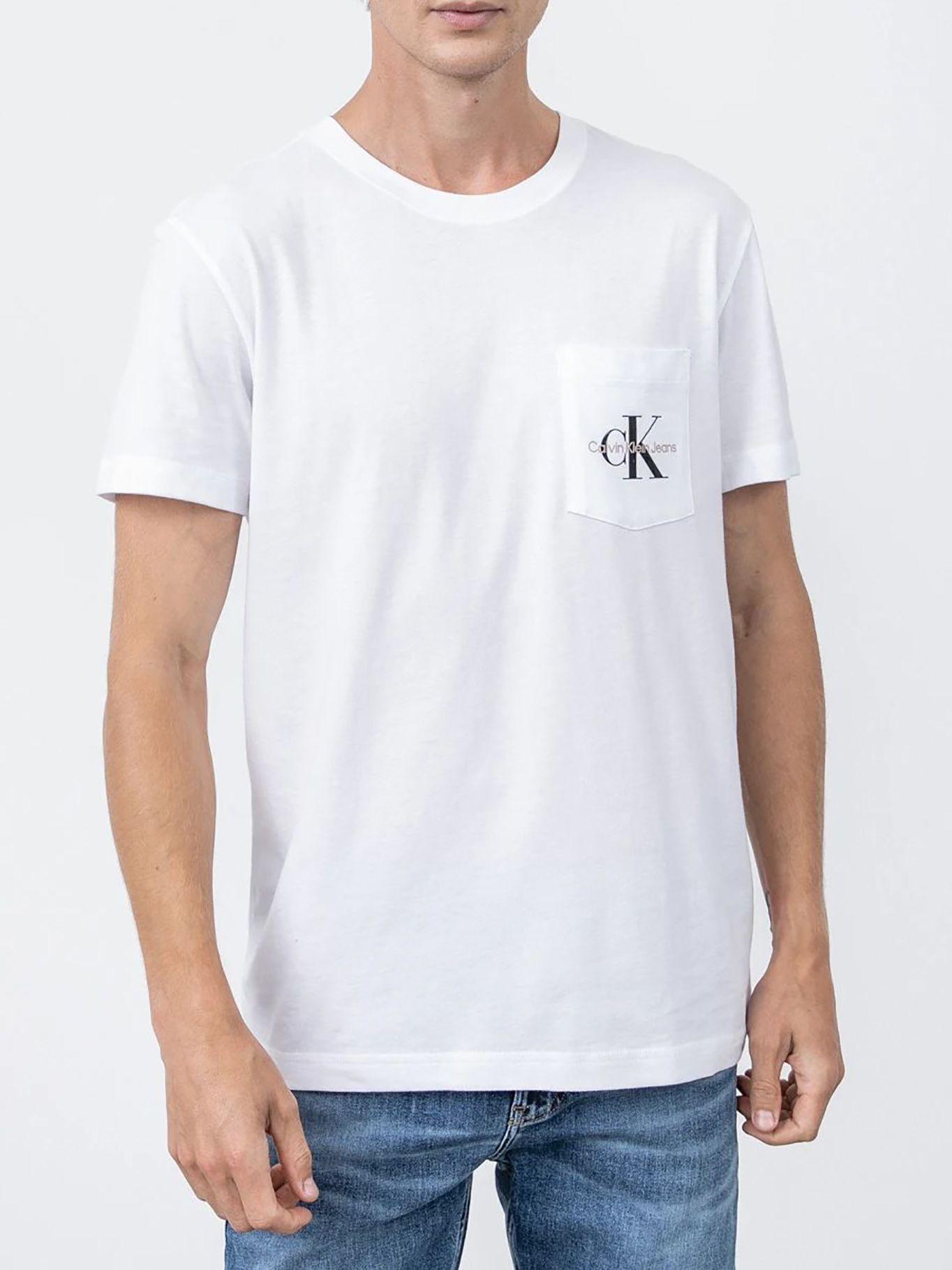 Polera Monogram Logo Pocket Blanco Calvin Klein-0