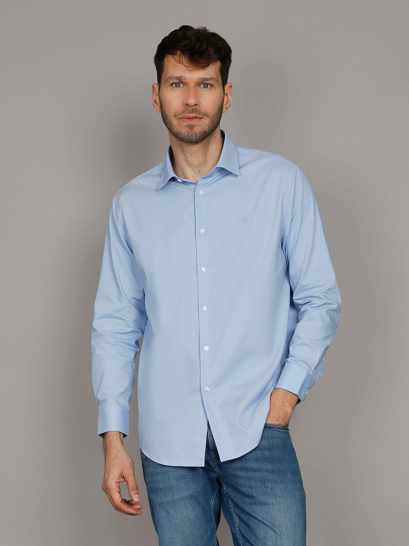 Camisa Slim Stretch Azul Calvin Klein-0