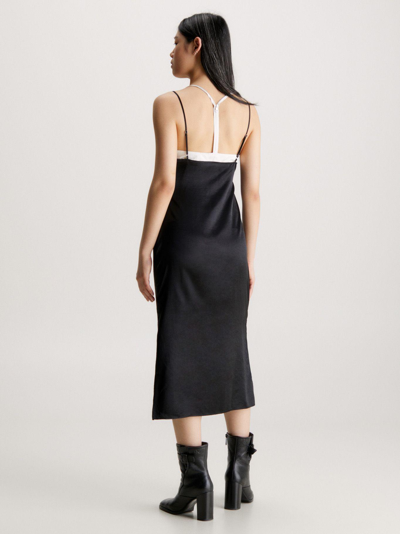Vestido Zipped Back Midi Negro Calvin Klein-1