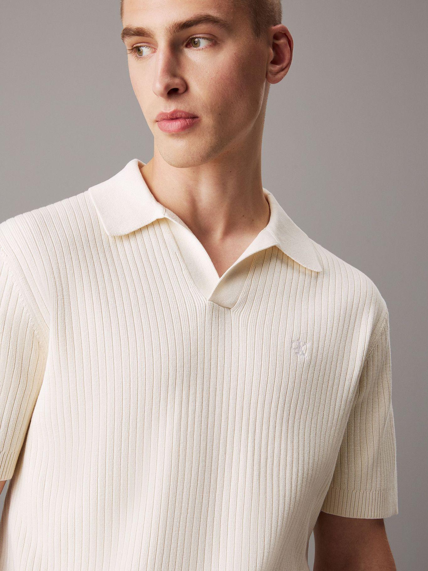 Sweater Linear Ss Polo Sweater Blanco Calvin Klein-3