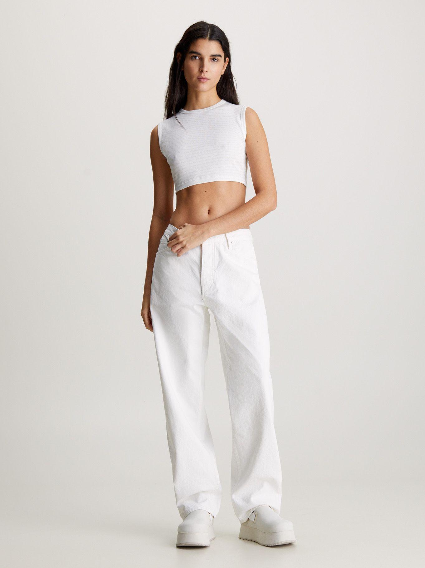 Polera Aop Cropped Blanco Calvin Klein-1