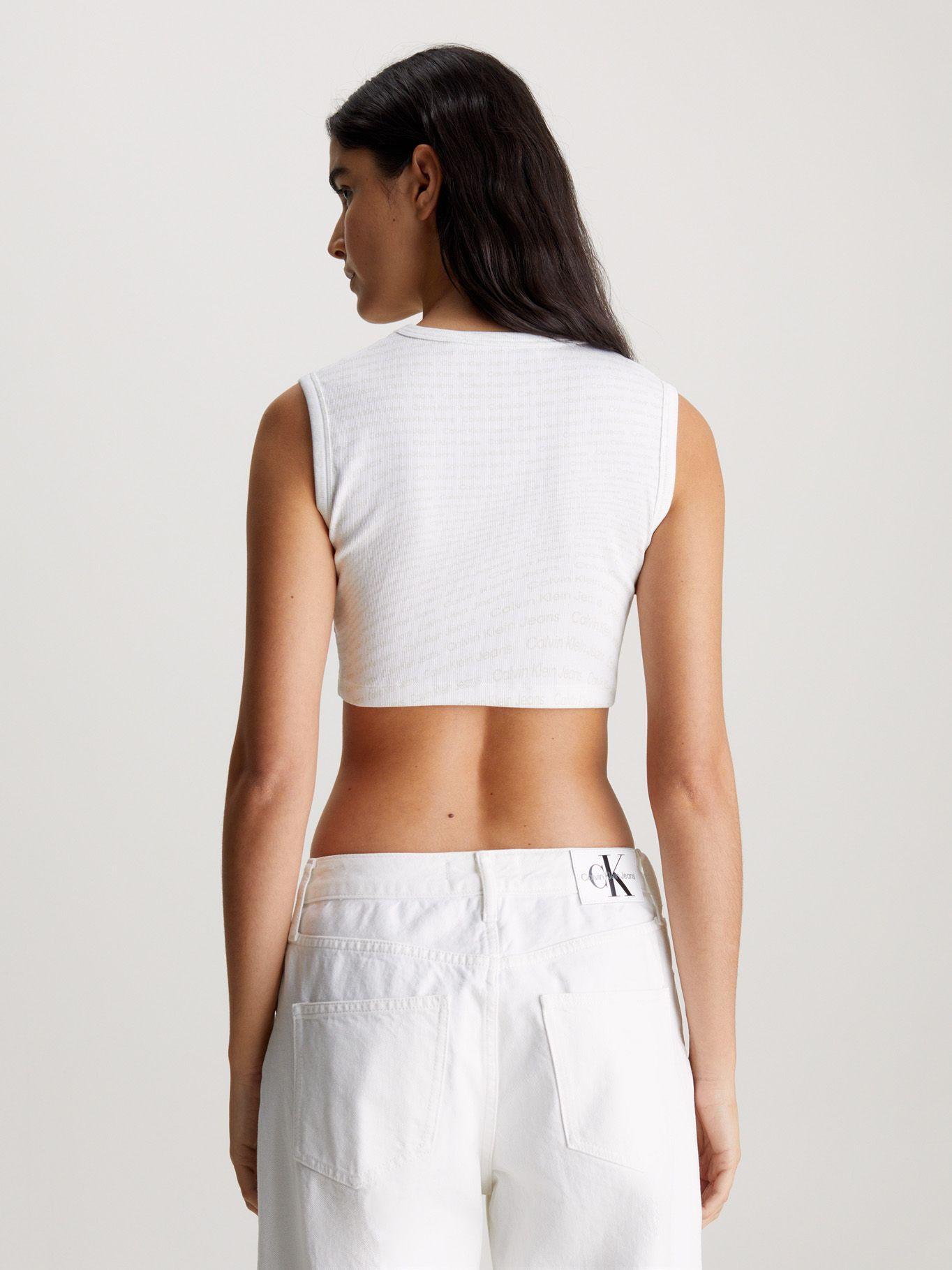 Polera Aop Cropped Blanco Calvin Klein-2
