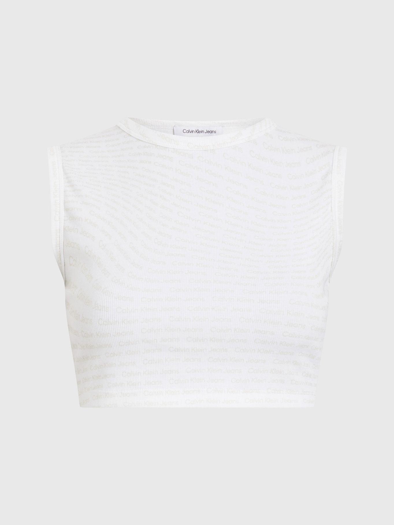 Polera Aop Cropped Blanco Calvin Klein-4