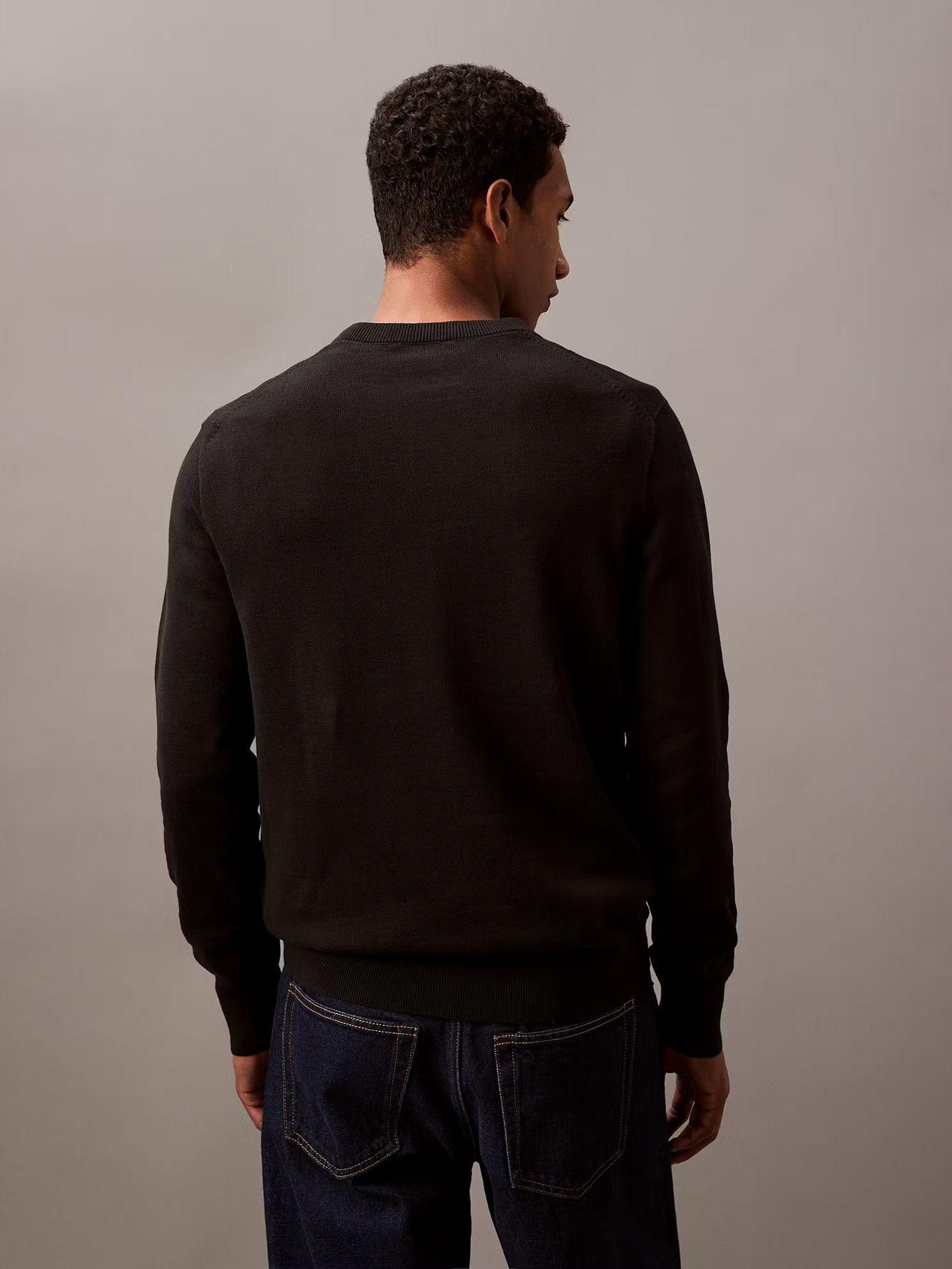 Sweater Algodón y Monograma Tonal Negro Calvin Klein-2