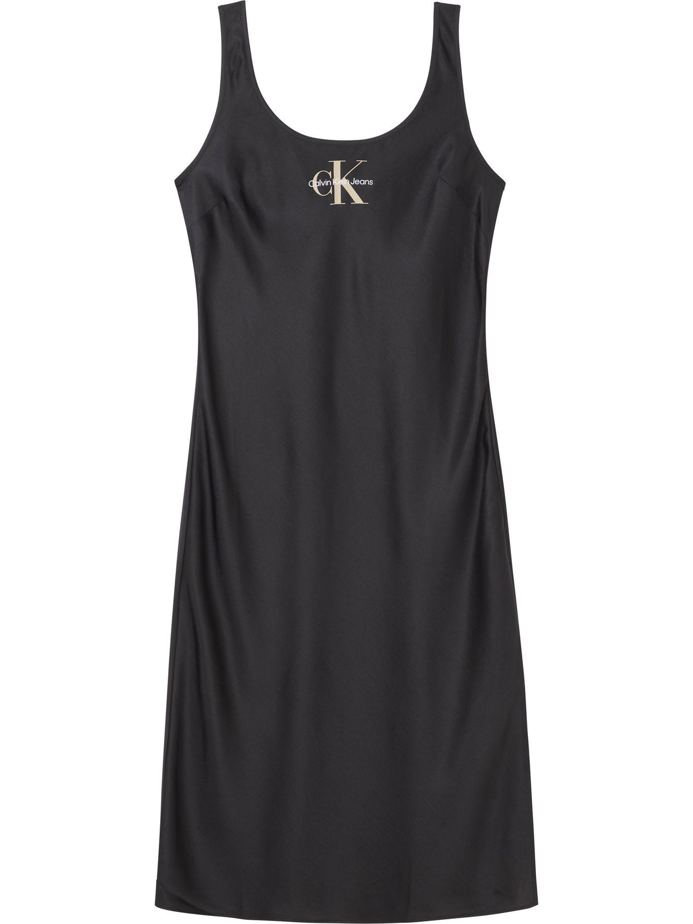 Vestido Monogram Satin Negro Calvin Klein-0