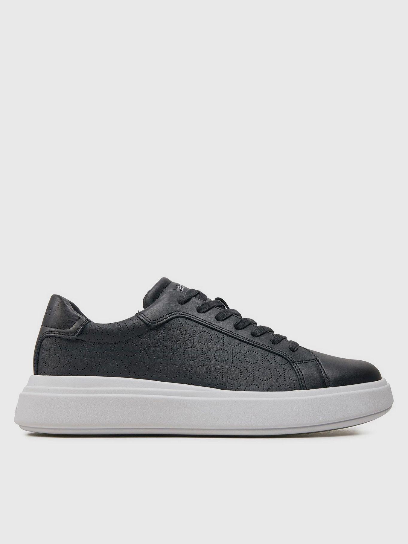 Zapatillas de Cuero Perf Monogram Negro Calvin Klein-4