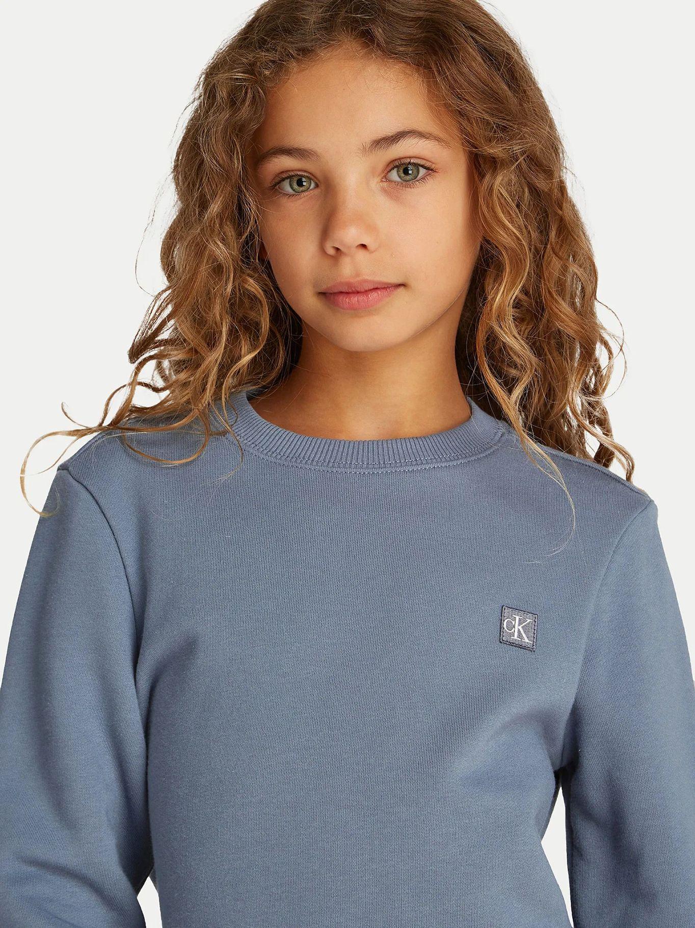 Polerón Niña Mono Mini Badge Gris Calvin Klein-3