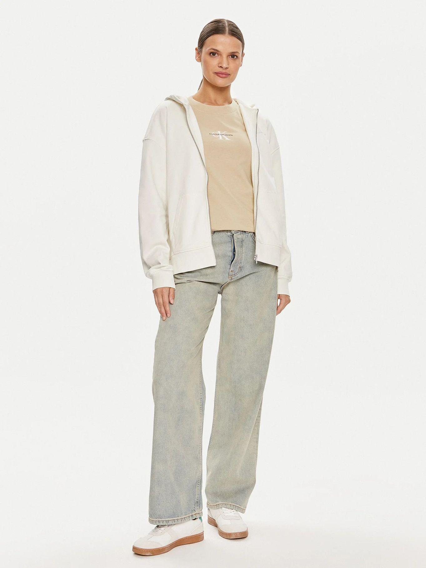 Polerón Diffused Ck Zip Blanco Calvin Klein-1