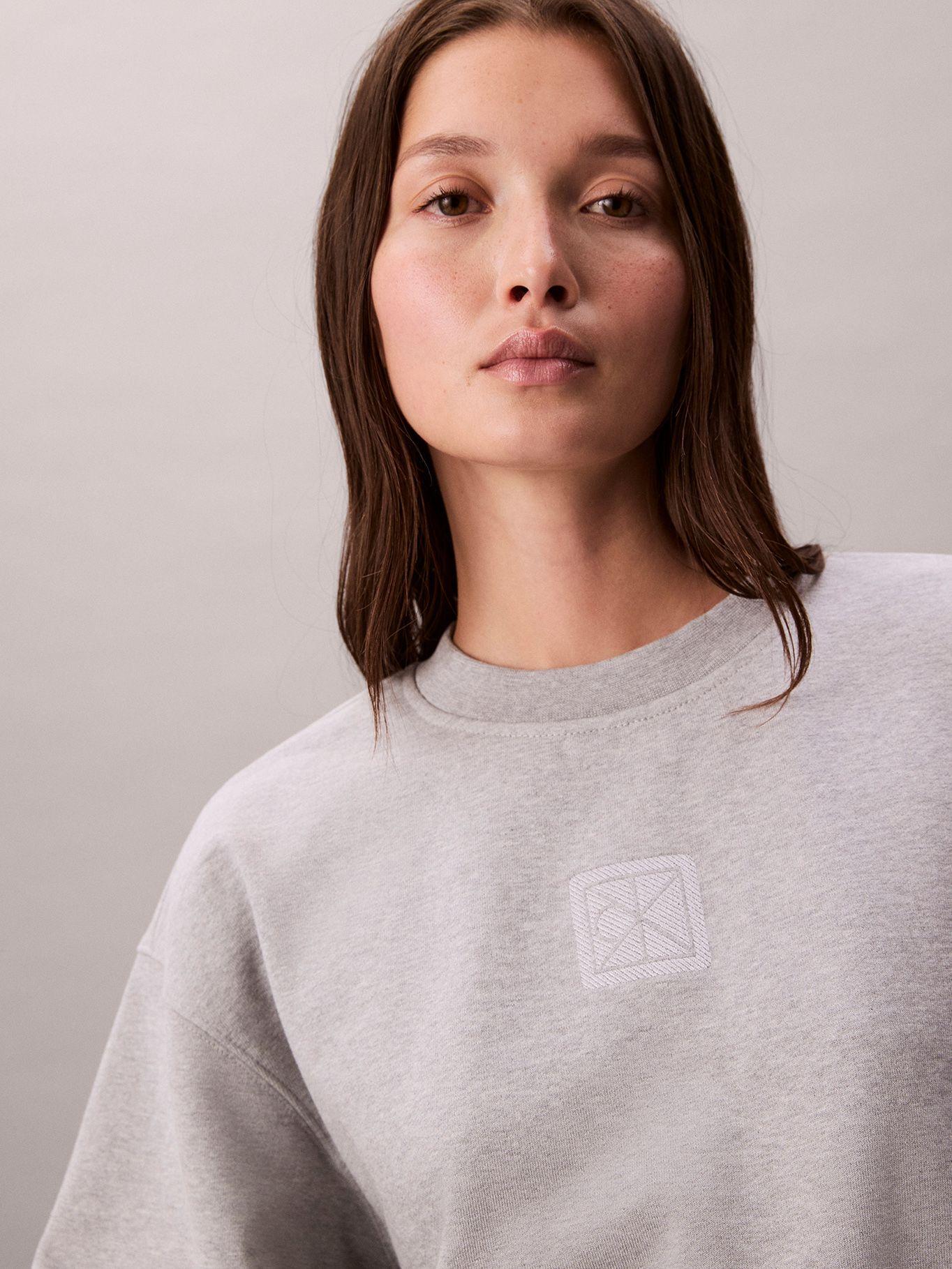 Polerón De Felpa Gris Calvin Klein-4