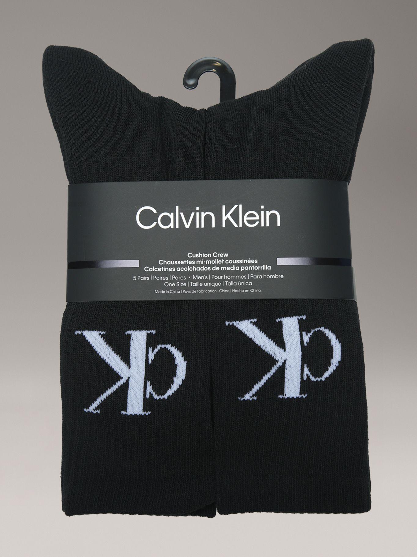 Pack de 5 Calcetines Largos con Logo Negro Calvin Klein-2