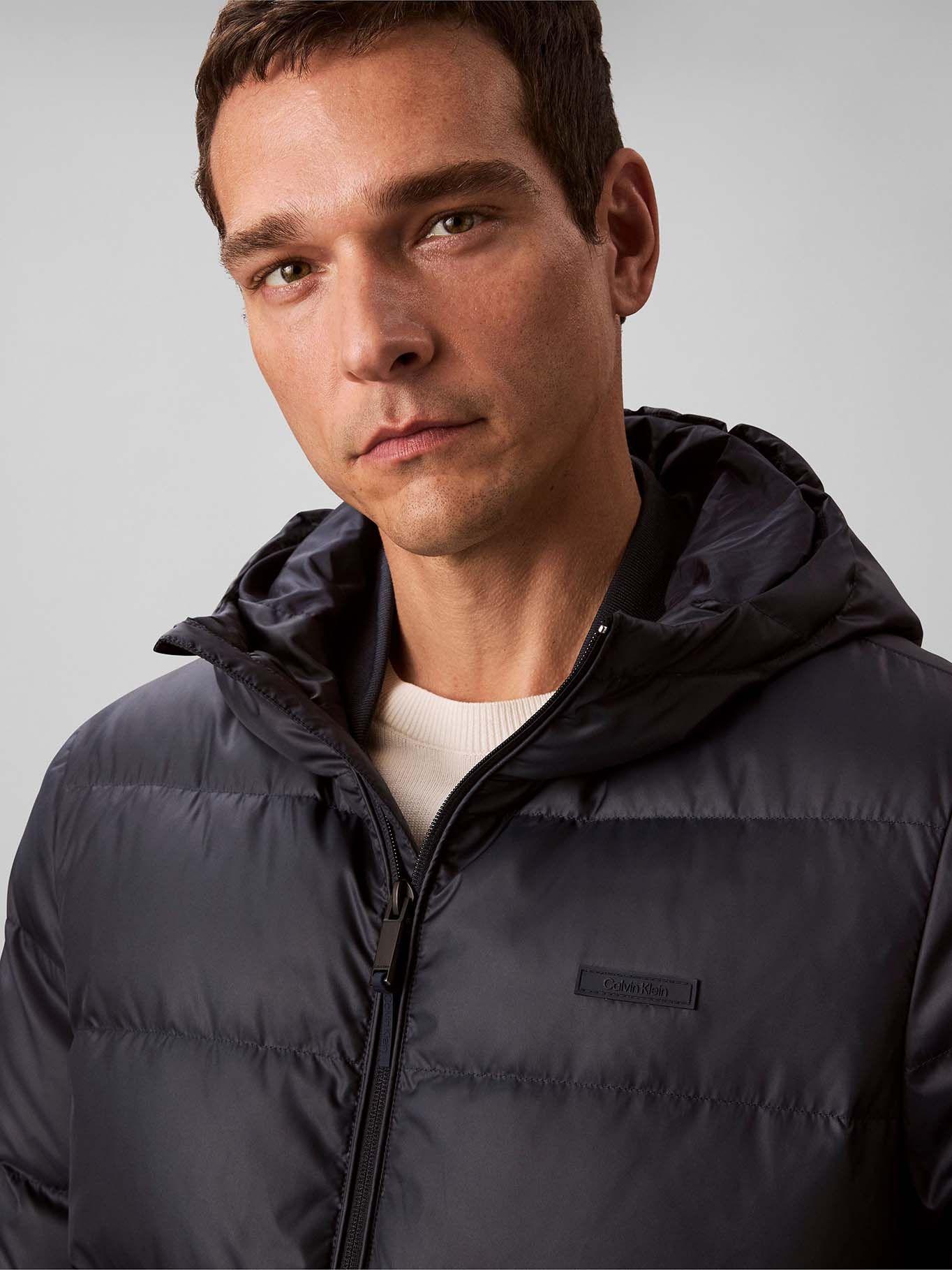 Parka Acolchada con Gorro Azul Calvin Klein-4