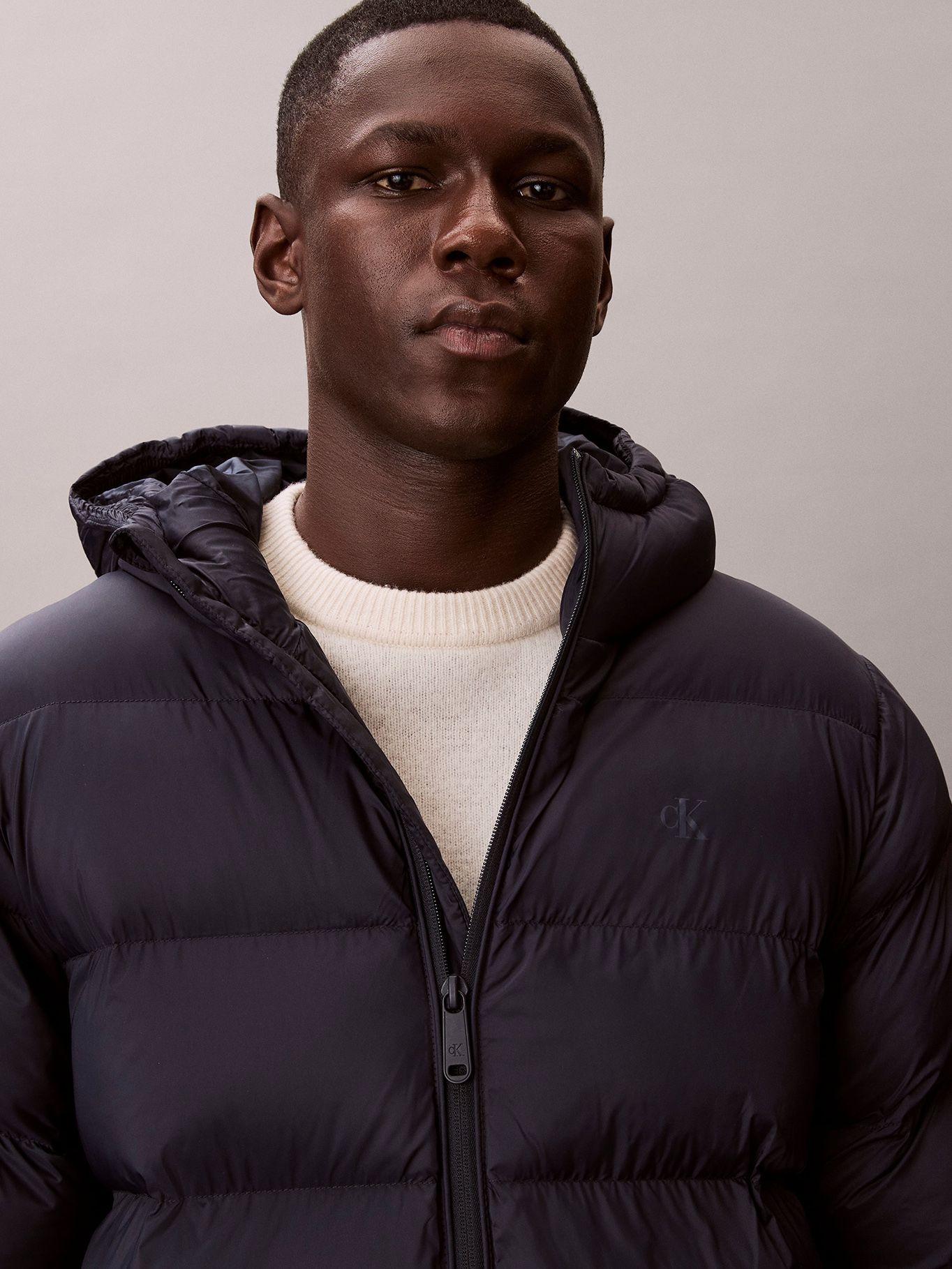 Parka Acolchada con Gorro Azul Calvin Klein-3