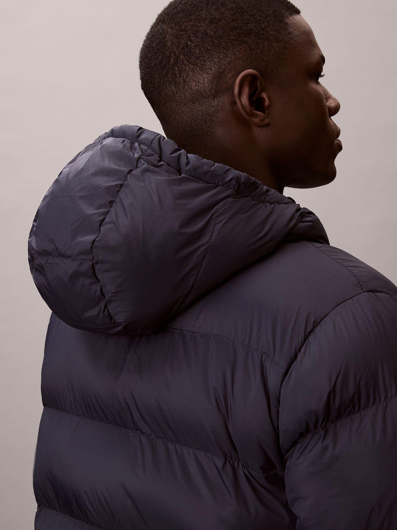 Parka Acolchada con Gorro Azul Calvin Klein-4