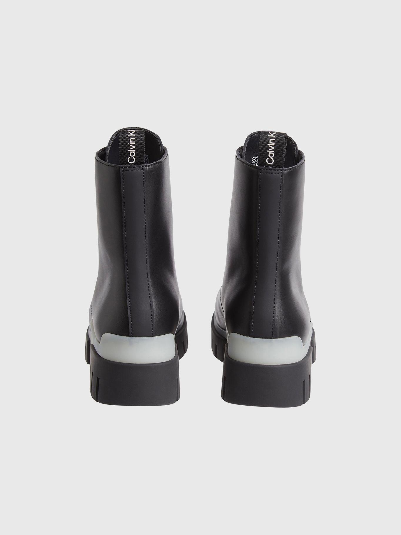 Botas Combat Mid De Cuero Negro Calvin Klein-1