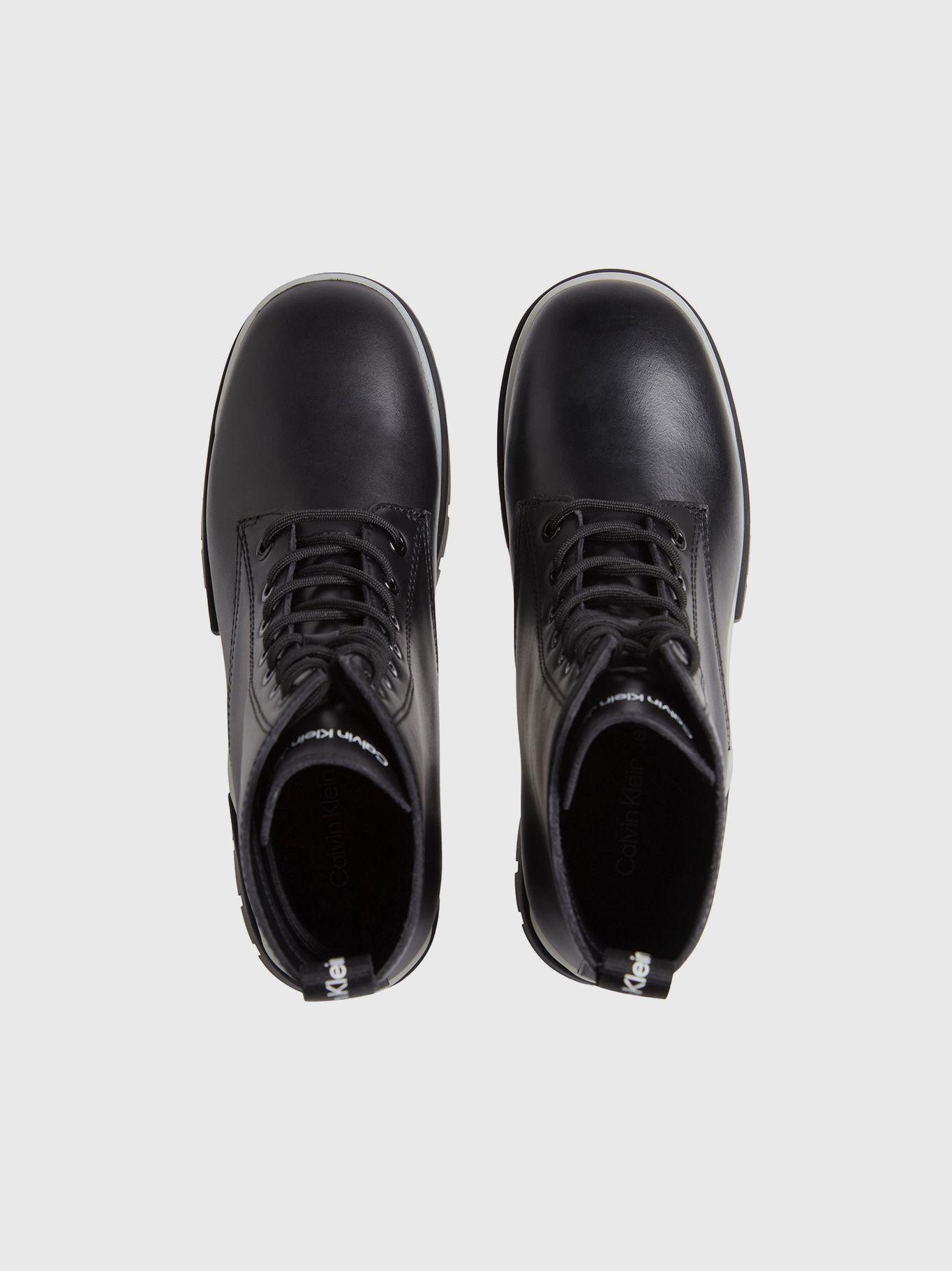 Botas Combat Mid De Cuero Negro Calvin Klein-2