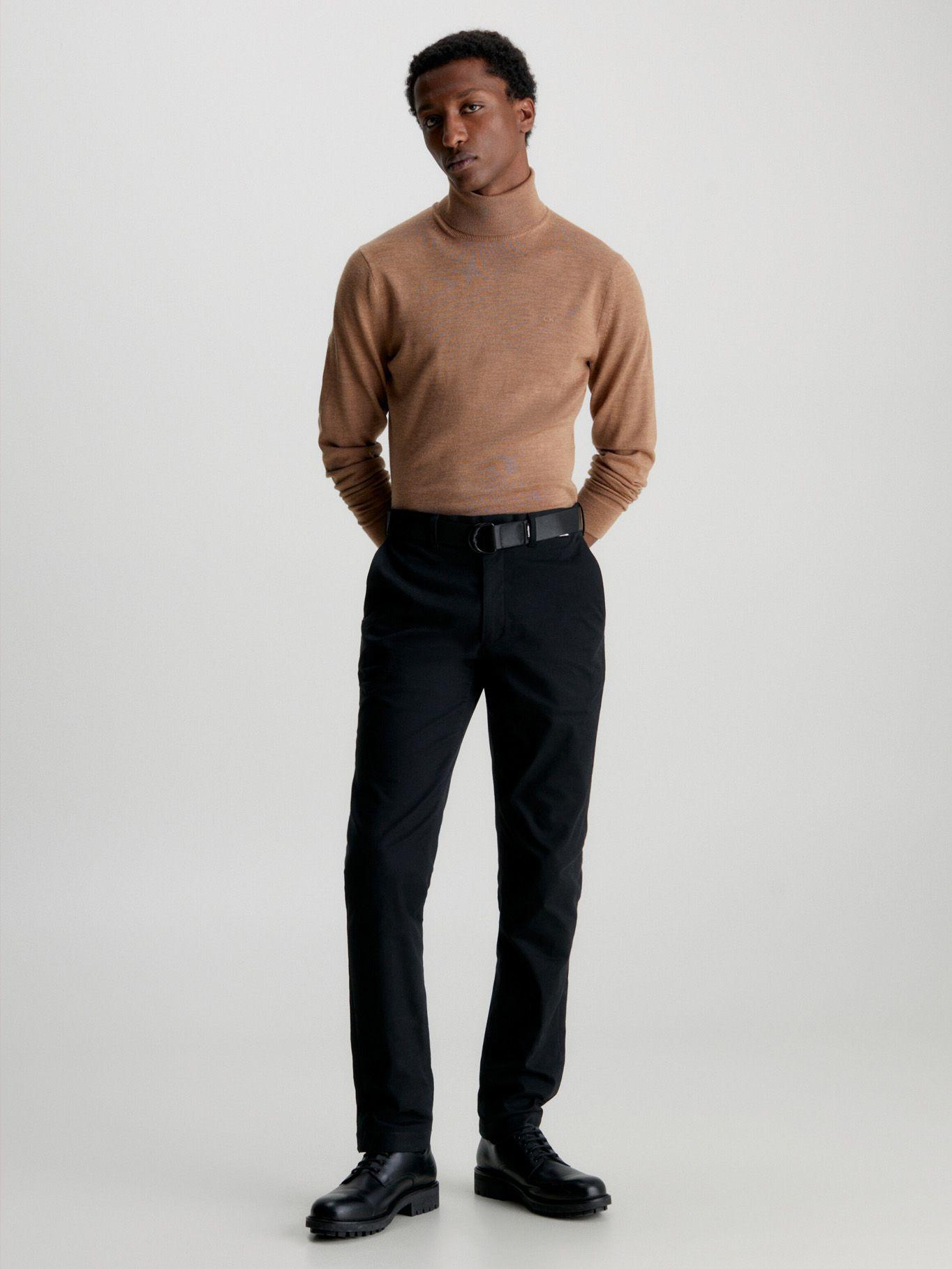 Sweater Cuello Alto Merino Café Calvin Klein-1