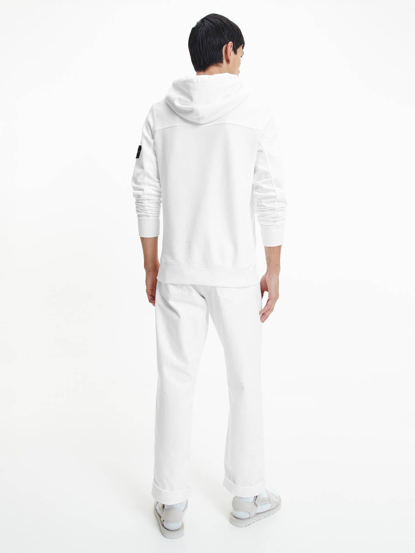 Hoodie Monogram Sleeve Blanco Calvin Klein-2